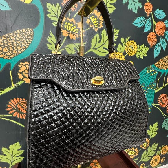 Bally Vintage Quilted Patent Leather Top Handle Satchel - Picture 5 of 13